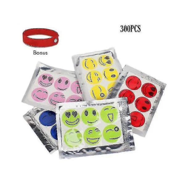 【YD】300st Smiley Myggmedel Insektsmedel Klistermärken