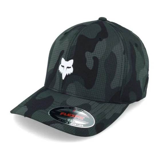 Fox - Camo flexfit Lippis - Fox Head Camo Tech Black Camo Stretch Fit @ Hatstore