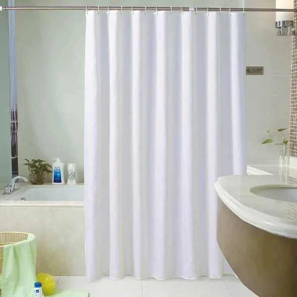 Extra lång duschdraperi vit, hotell lyx tungvikt polyester badrumsduschdraperi, vit, 100x200cm Vit