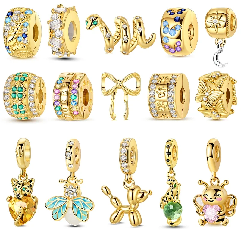 AliExpress - Hot Charms 925 Silber Gold Perlen Anhänger Für Frau Fit Original Armband Diy Mode Schmuck