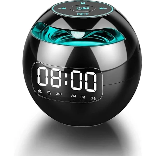 Klokkeradio, digital vekkerklokke, digital klokke, bærbare Bluetooth-høyttalere, FM-klokkeradio