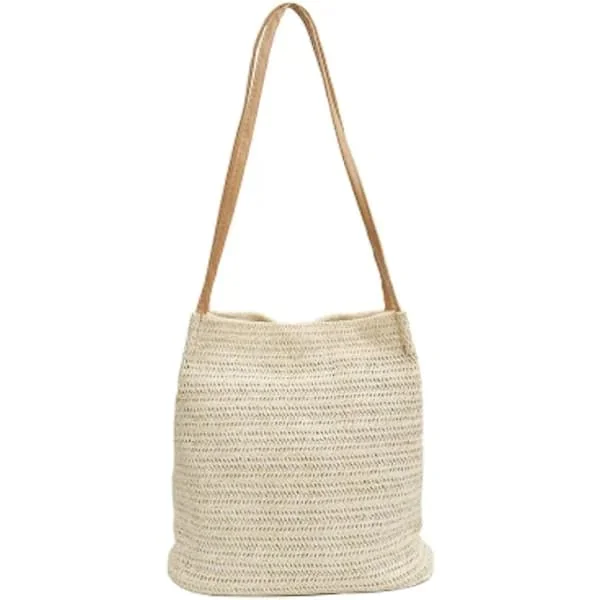 Shoulder Bag Straw Bucket Bag Woven Beach Bag Handbag Handmade for Women