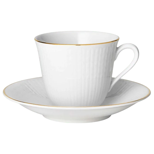 Rörstrand Kaffekopp m. fat - Swedish Grace Gala 16 cl Kök & matlagning Vit