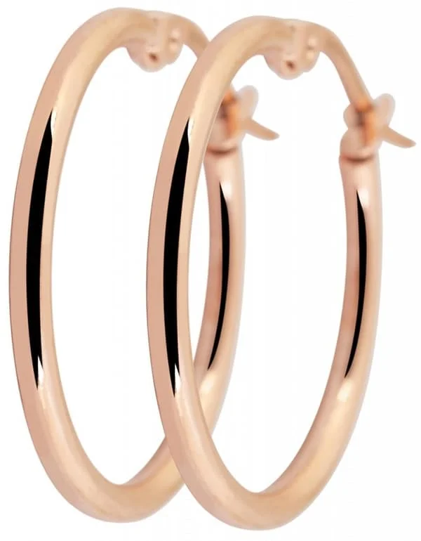 Klassiska Runda Hoop / Creoler Rosé Guld Örhängen i Rostfritt Stål - 2,9 cm
