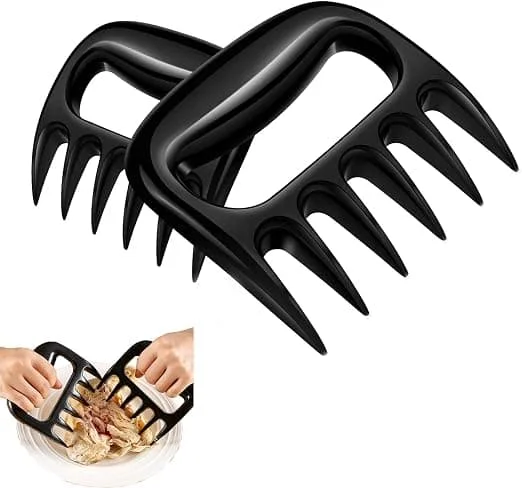 2 svarta björnklo-köttkvarnar för grill, original björnklo-köttkvarn