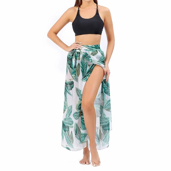 Sarong Coverup Blus Dam Baddräkt Strand Tie Wrap Kjol