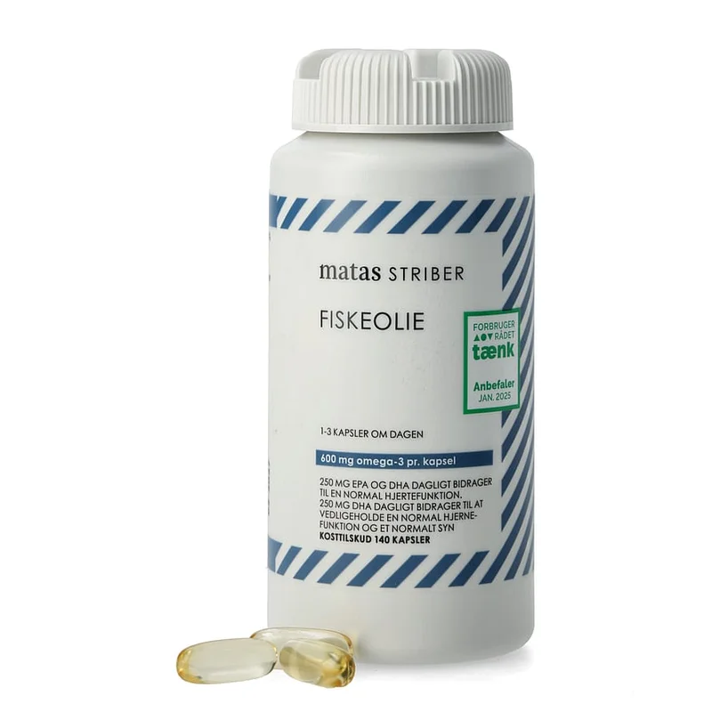 Matas Striber Fiskeolie 1000 mg 140 kaps., Helse & Madvarer, Kosttilskud, Fiskeolie & Omega 3