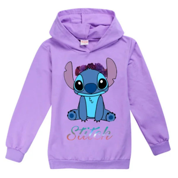[LCS]Barn Lilo Stitch Hettegenser Genser Uformell Langermet Genser lilla