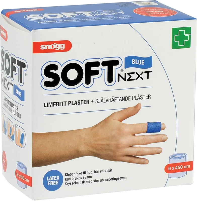 Snögg Skumforbinding Soft Next 45m × 6cm Blå Latexfri, Medicin & Pleje, Sårpleje, Forbinding