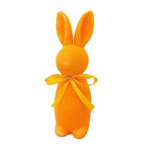 Påskehare Statue Fritstående Skum Kanin Ornament Kunstig Mos Kanin Flocked Kanin Figur Centerpiece til Skrivebord Hylde Spisebord