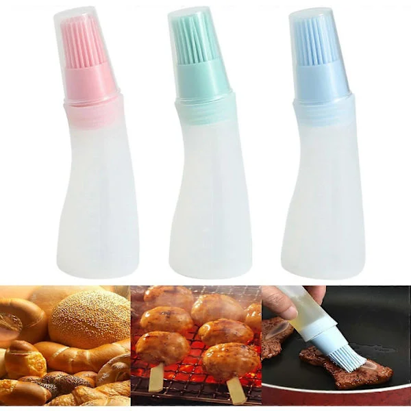 stk silikone olie børste brød flaske, olie børste madlavnings flaske, silikone varmebestandig grill olie børste flaske, grill olie, til madlavning