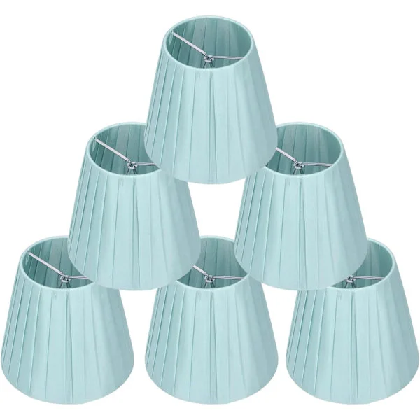 6-pack Small Fabric Lampshades, Lampshade for Bedside Table, Chandelier (light blue)