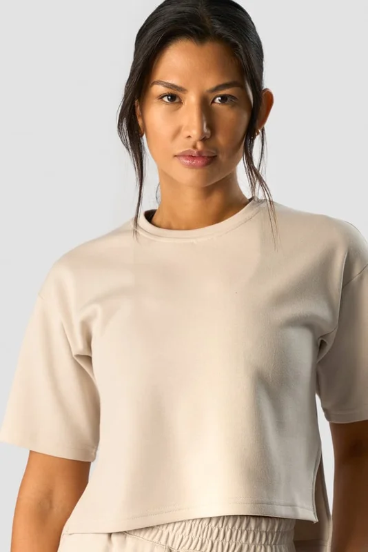 ICANIWILL - Revive Heavy Cropped T-Shirt Wmn Beige - Dam - Träningskläder från ICIW