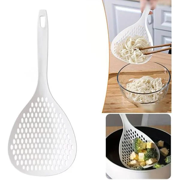 Pastaslev med långt handtag - Durkslag, Pastadränerare, Tvätta frukt & grönsaker, Sil med handtag, Silskål, Sila & servera (Pastaslev)
