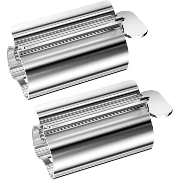 Stykker 304 Tandpastatubepresser i rustfrit stål, tandpastadispenser med sædeholder, rullende tubetandpastapresser, tubepresser til salve