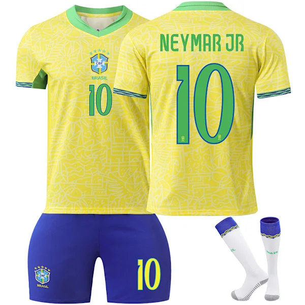 2026 Brasil landslag hjemmefotballdrakt 10 Neymar Jr drakt fotballuniform med shorts