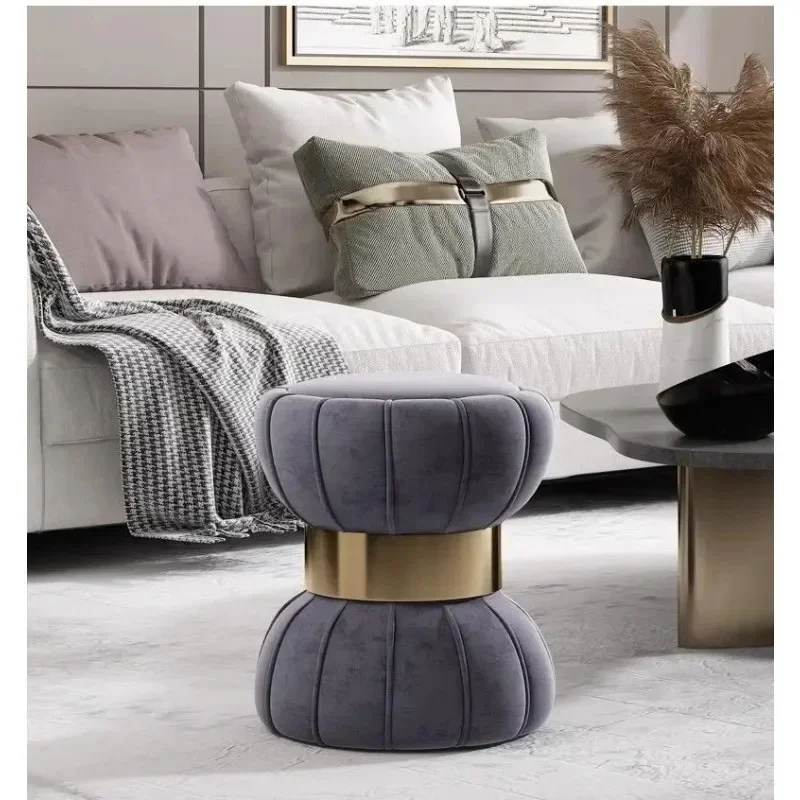 AliExpress - Nordic Dressing Make-Up Hocker Schlafzimmer Kommode Ottomane Maniküre Runde Hocker Wohnzimmer Sofa Niedrige Osmanen Licht Luxus Weichen 