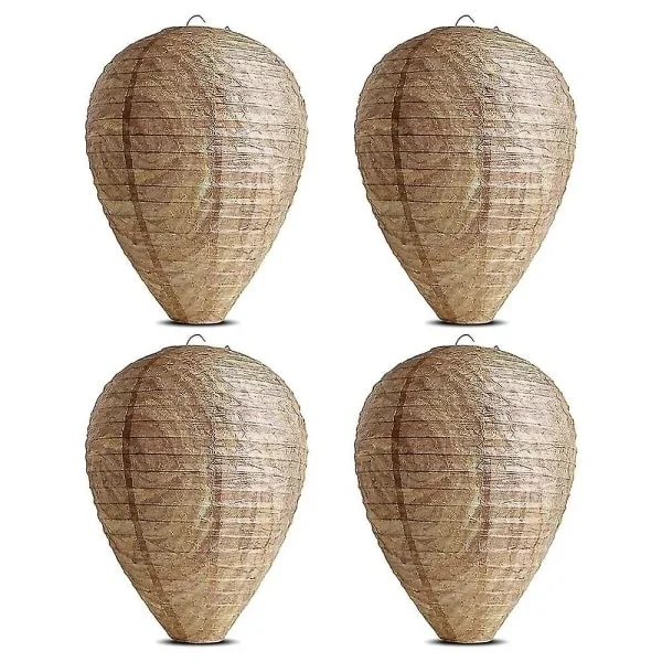 4 st Getingfällor Giftfritt Lockbete av Papper, Avskräckande för Bin - Getingbo Beige-X42-