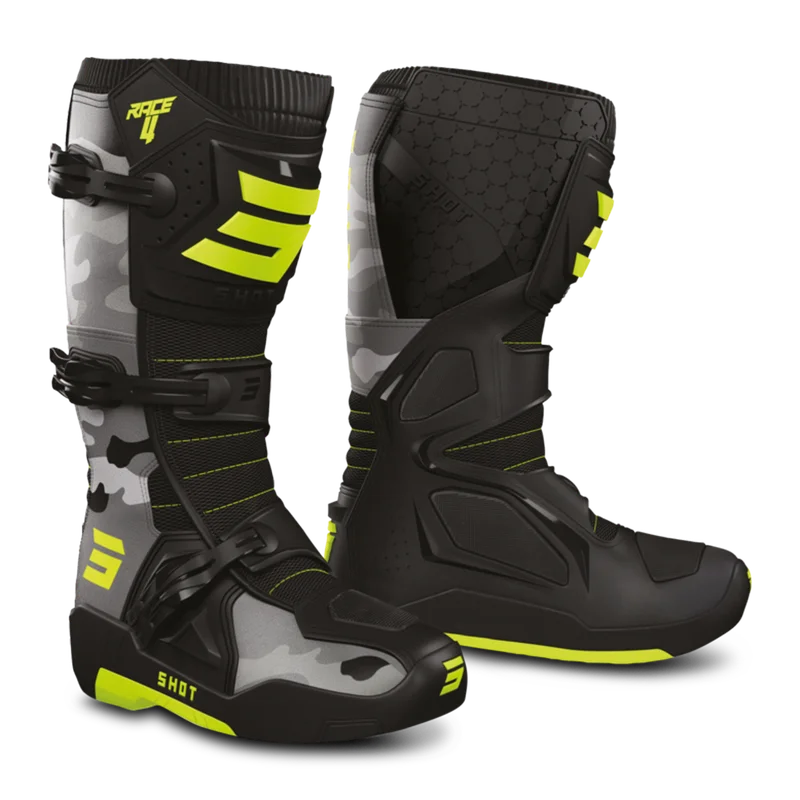Stivali Cross Shot Race 4 Giallo Neon/Camo 43