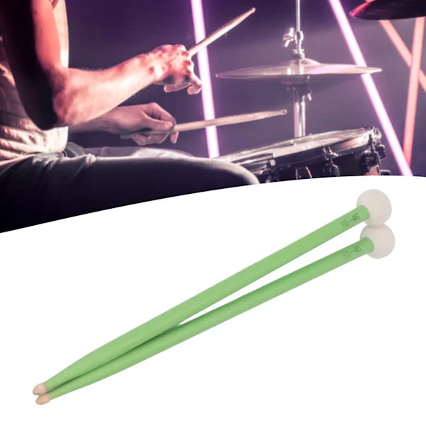 2 kpl Rummun Vasarat Huopa Päällä Puinen Kahva Ei Liuku Instrumentti Tarvike Sarja Kit Soittoa Varten Vihreä