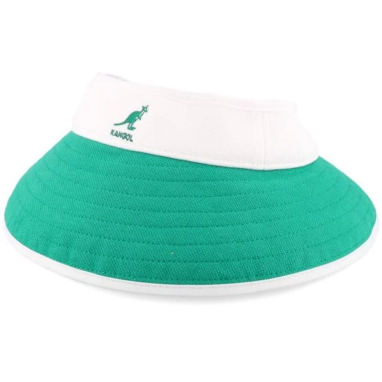 Kangol - Grønn visor Caps - Golf Sun White Green Visor @ Hatstore