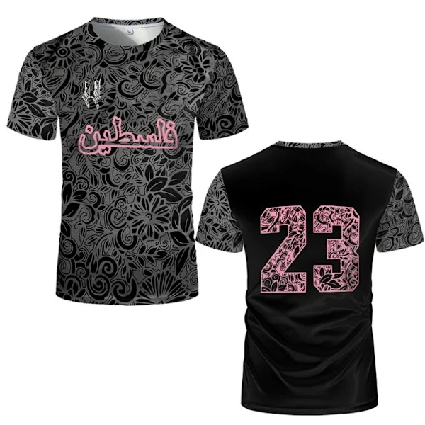 Palestina Fotboll T-shirts Sommarmode Kortärmad Palestinsk Flagga 3D-tryckta T-shirts Casual O-hals Lös Herrtröjor T-shirts