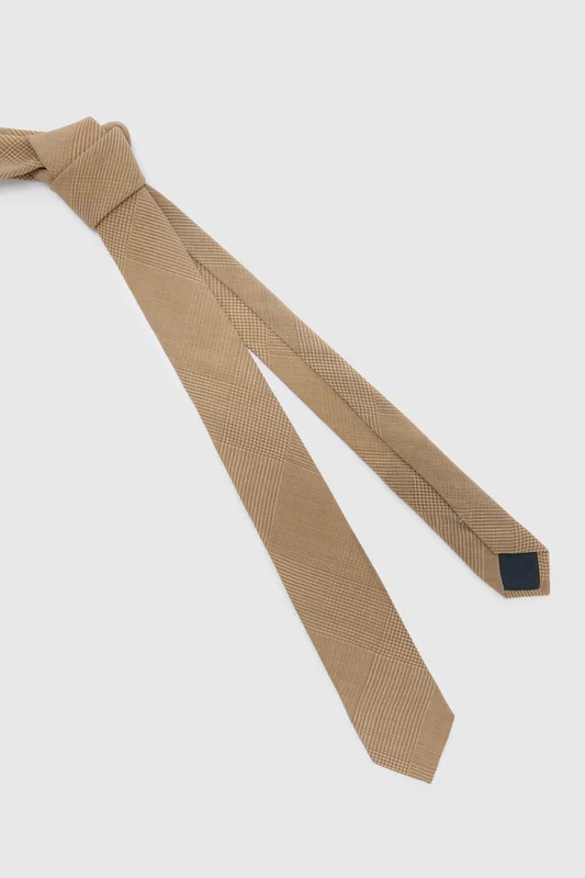 Ermanno Scervino Cravatta con stampa principe di Galles beige