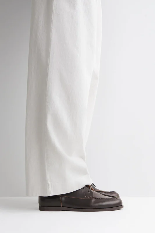 COS Men's Leather Boat Shoes in Brown