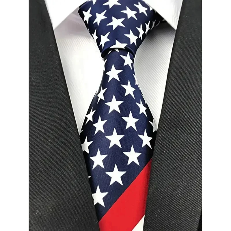 AliExpress - Cravates classiques américaines rayées pour hommes et adultes, cravates en polyester simulées pour hommes, performance de club de fête, 