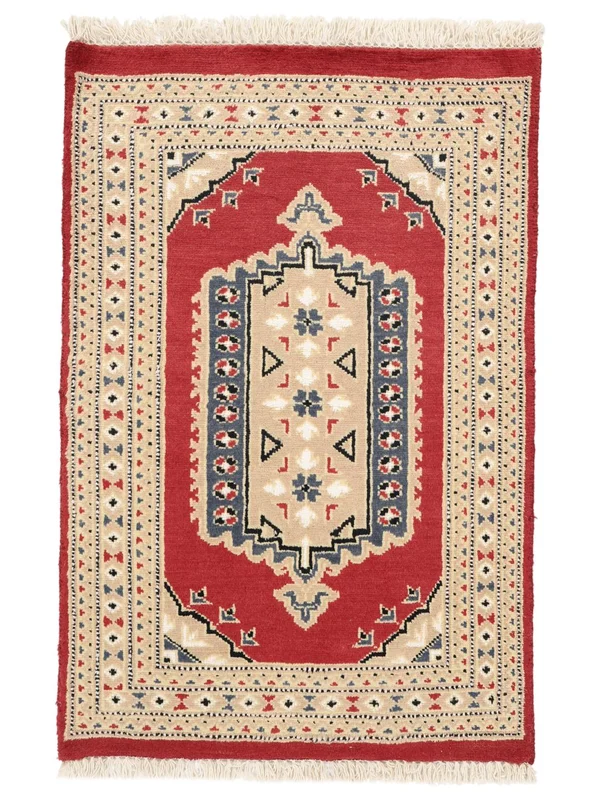 Pakistan Bokhara 2Ply Rug Hand Knotted 64X96 Beige/Orange
