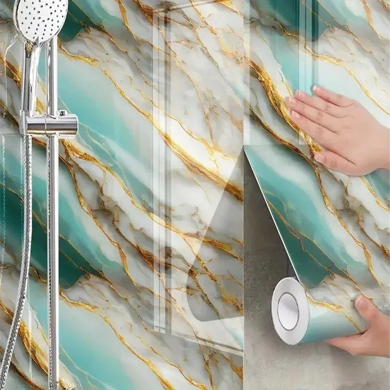 AliExpress - Papier peint à motifs en marbre pour cuisine salle à manger, imperméable et résistant à l'huile, décoration de fond de maison, 