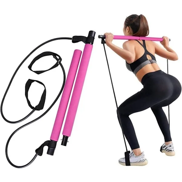 Motstandsband Bærbar Pilates Bar Kit Justerbar Toning Treningsstang