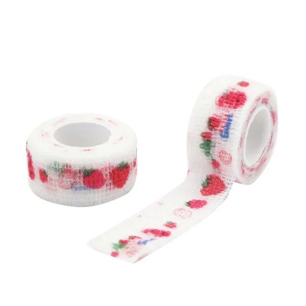 Elastiskt självhäftande bandage Nonwoven Finger Wrap Tape för studenter vuxna husdjur sportskada sträckning knä handled fotled jordgubbe