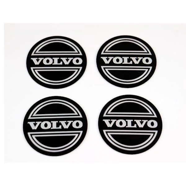 Volvo 56,5 mm fälgemblem för fälgar och centrumkåpor 4-pack svart