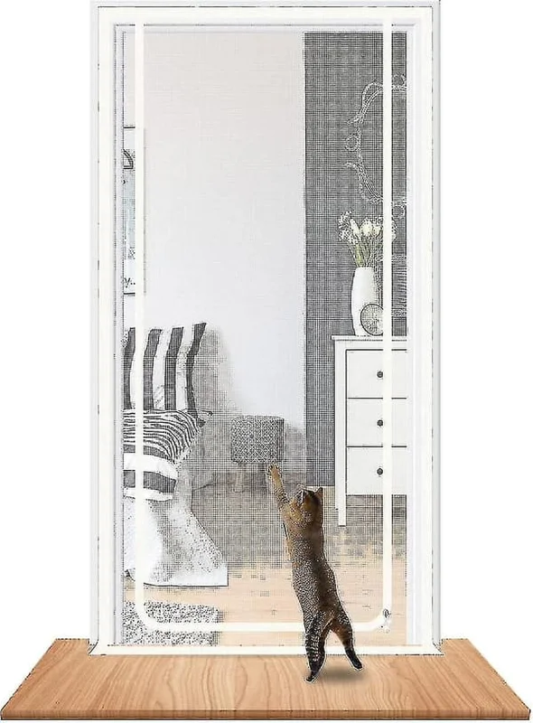 Ovi sopii ovien kokoon 90cm x 210cm, Paksuuntunut kestävä lemmikkieläinten verkkoovi koirille, kissoille ja hyttysille, sopii olohuoneeseen, 