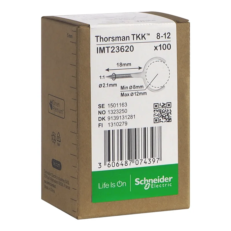 Schneider Electric IMT23620 Klammer spik, 100-pack, rund kabel 8-12, 2,1x18 mm, Installationsmaterial