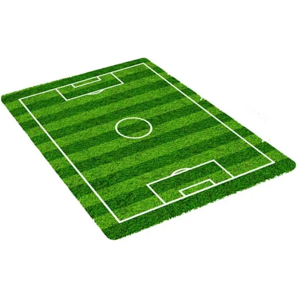 Fotballbane Teppe, Fotballbane Matte, Fotballbane Teppe Flanell Soverom Gulvmatte Lekematte for Barn Hjemmeinnredning