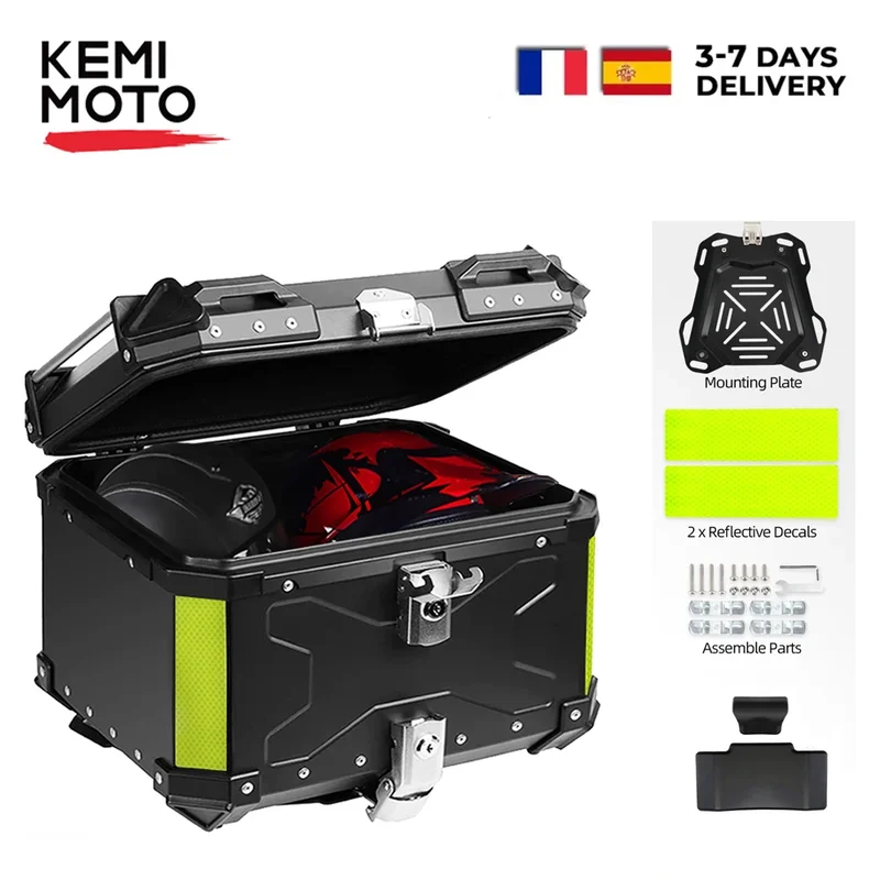 AliExpress - KEMIMOTO Motorfiets Topkoffer Universele Aluminium Koffer Motorfiets Achterkoffer 45L 55L 65L Waterdicht met Slot & Rugkussen