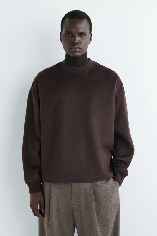 COS Oversized Merino-Wool Jersey Jumper in Brown - Men
