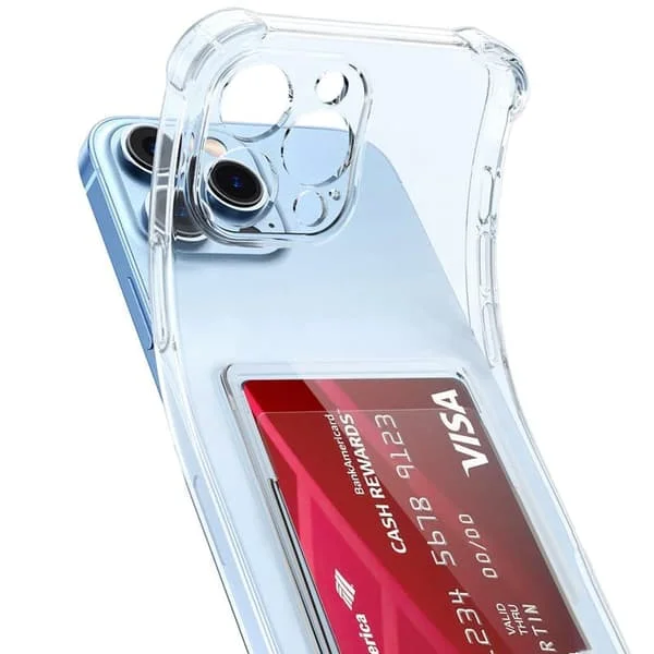 iPhone 16 Pro Max Transparent Plånboksfodral Korthållare