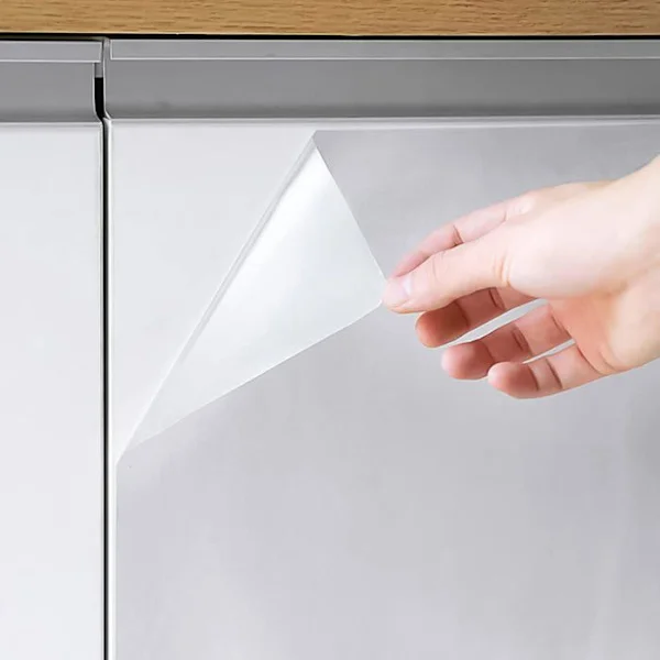 60x500cm Transparent Självhäftande Film Oljebeständig Dekorativ Papper Vinyl Klistermärken för Köksväggsskydd PZCC