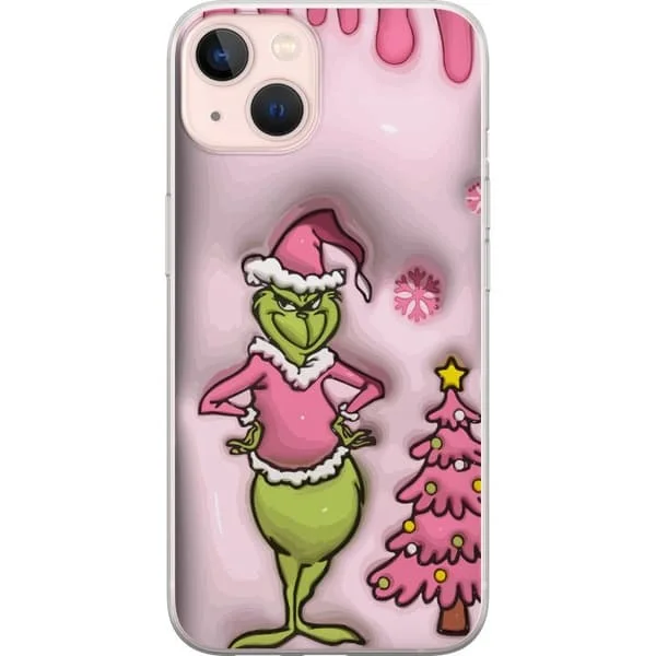 Kompatibelt mobildeksel til Apple iPhone 13 Pink Grinch Jul med klassisk figur i rosa julenissedrakt, en morsom vri på den elskede juletradisjonen me