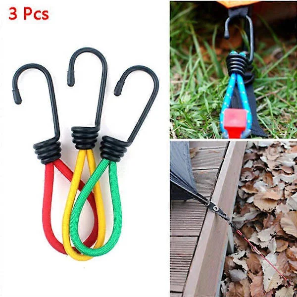 3 st/parti Tält Elastisk Snöre Spänne Utomhus Camping Tält Elastisk Snöre Spänne Hög Elasticitet Fasta Remmar Camping Tält Tillbehör