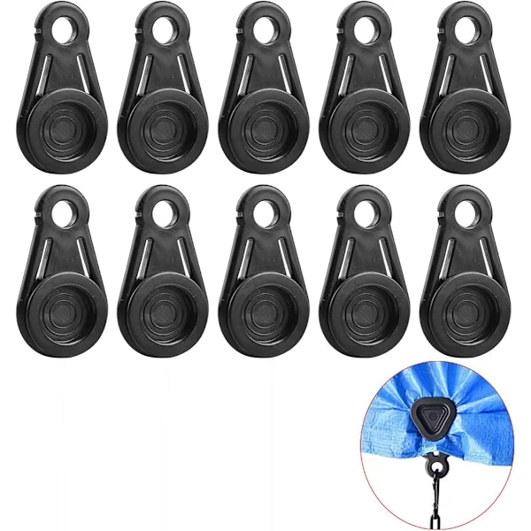 10 st Tarp Disc Spännen Clips Utomhus Camping Bergsklättring Tält Clips Markis Clips Tält Tarp Disc Spänne Tarp Clips