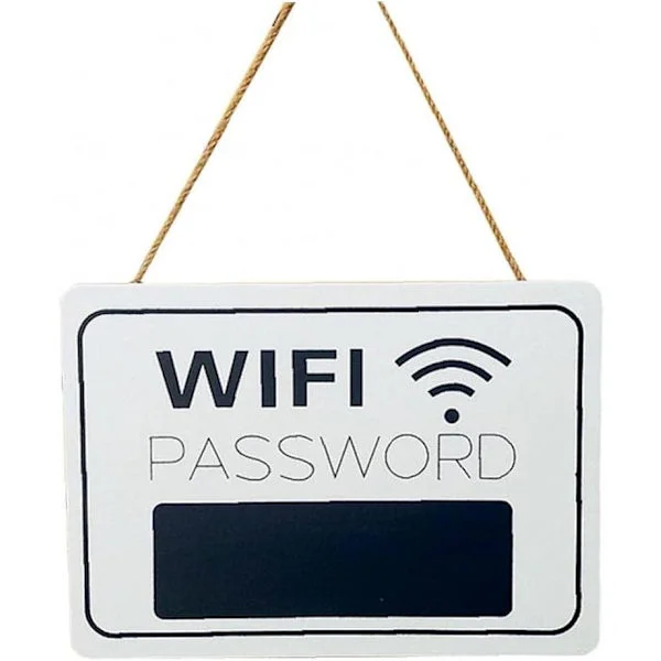 Puinen Wifi-salasana paneeli riippuva taulu vastaanotto riippuvat kyltit Wifi-taulu koti talo pahvi kojelauta