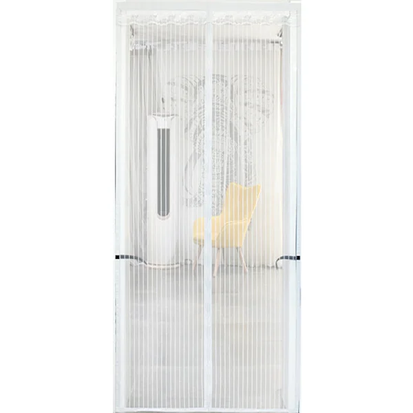 Valkoinen Uusi 90x210cm Hyttysverho Ovi Magneettinen Hyttysverho Curta-XF27-