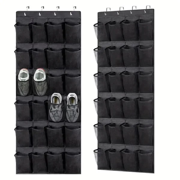Over-the-Door Shoe Storage - 24-Pocket Wall-Mounted Storage Bag - Hanging Holder for Shoes and Household Items 2pcs