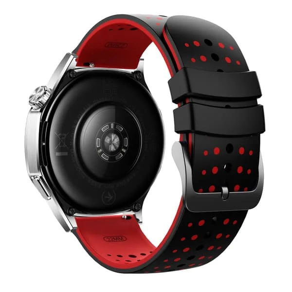 22mm Silikon Armband Kompatibelt med Suunto 9 Peak, Huawei, Xiaomi, Redmi och Samsung - Tvåfärgad Stjärnhimmel Design Black+Red