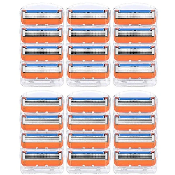 24 st rakblad rakbladspåfyllningar för Fusion 5, rakblad för män - Orange ny version