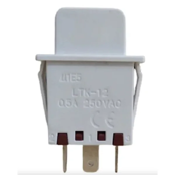 BOSCH 00607217 LTK-12 Vit 0.5A 250V Tryckknappsljusbrytare – Kompatibel med Siemens och Neff Kylskåp, Frysar och Vinkylar